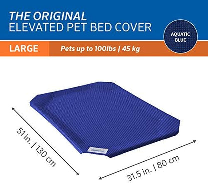 The Original Coolaroo Elevated Pet Bed Replacement Cover, Aquatic Blue - Image 3