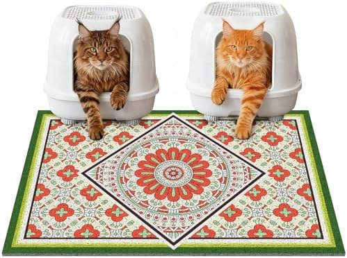 Jumbo Cat Litter Mat Catcher 35"x24" | Ultra-Absorbent Litter Box Rug by BLESWIN