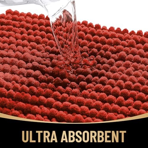 OLANLY Thick Chenille Absorbent Bathroom Rugs Mat 30x20, Rustic Terracotta - Image 3