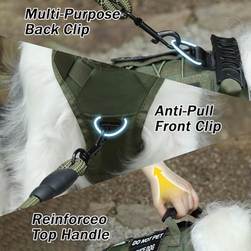 No Pull Tactical Dog Harness Medium Sized Dog, Service Dog Vest - Image 4