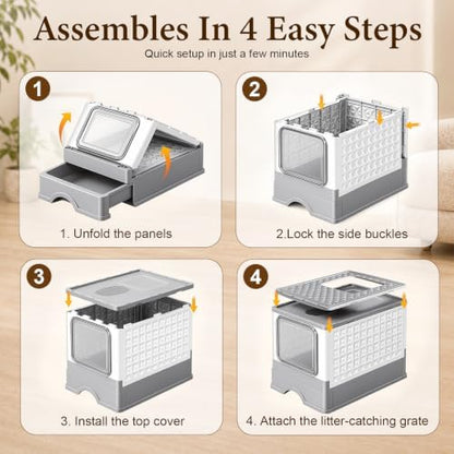 Covered Cat Litter Box with Lid - Image 7