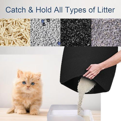 Cat Litter Mat 30"x24" Upgraded Urine-Proof Non-Slip Black - Image 3