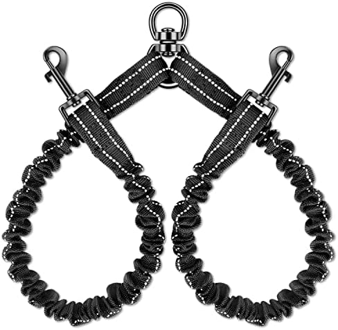 AUTOWT Double Dog Leash, No Tangle 360° Swivel Rotation Reflective Lead by AUTOWT