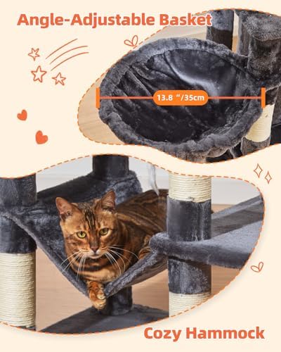 Taoqimiao Cat Tree, 67 in Tall Cat Tower - Image 4