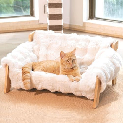 CHEERHOME PETS Elevated Cat Couch Bed Wooden Raised Kitty Sofa Lounge Chair by CHEERPALS