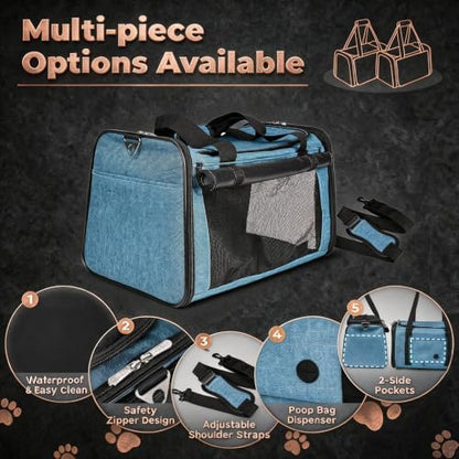 YUDODO 25lbs Cat Carrier Lightproof Soft Sided Pet Carrier - Image 3