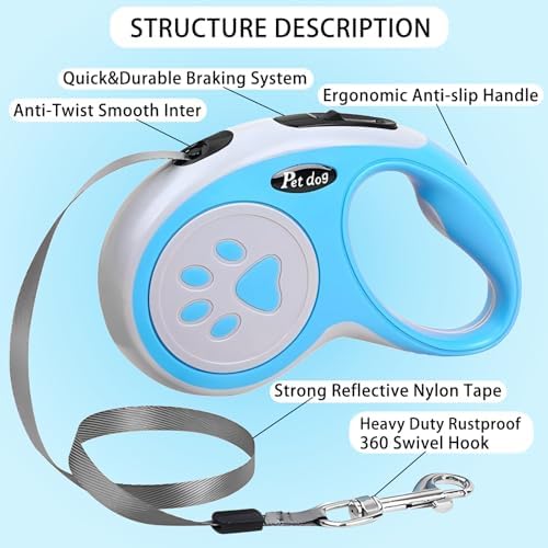 5M/16FT Retractable Dog Leash for Small Medium Dog - Image 2