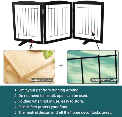ZJSF Freestanding Dog Fence Indoor, Foldable Dog Gate - Image 6