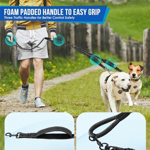 SlowTon Double Leash for Two Dogs, No Tangle & - Image 3