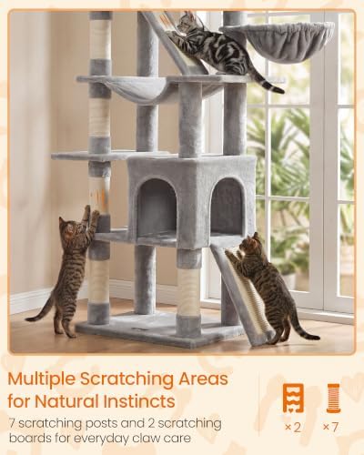 Feandrea Large Cat Tree, 81.1" Tall Sturdy Cat Tower - Image 4