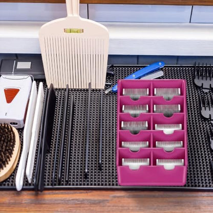 1 Pack Pink Clipper Blade Holder 10 Slot Clipper Razor Blade Rack Storage Tray - Image 5