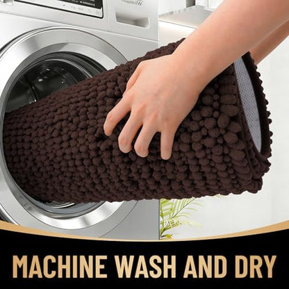 OLANLY Thick Chenille Bathroom Runner Rugs 59x20, Absorbent Bath Mat - Image 4