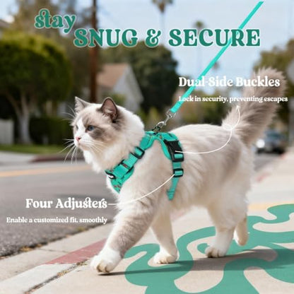 rabbitgoo Cat Harness and Leash Set, Escape Proof Vest, Cherry Grove - Image 6