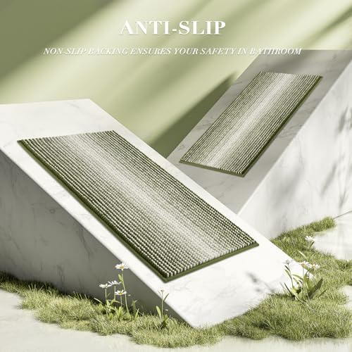 BSICPRO Bathroom Rugs Sets 2 Piece, Non Slip Striped Bath Mats - Image 5