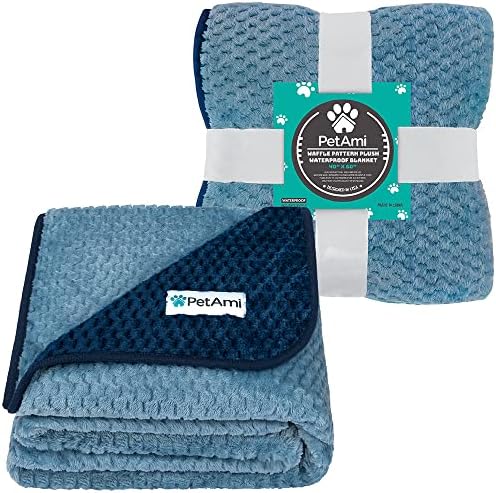 PetAmi Waterproof Dog Blanket, Leakproof Puppy Blanket, 40x60 Navy Blue - Image 2