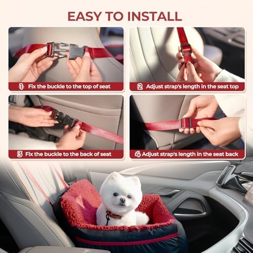 BurgeonNest Dog Car Seat for Small Dogs & Cats Under 25 lbs - Image 6