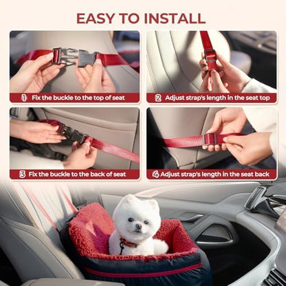 BurgeonNest Dog Car Seat for Small Dogs & Cats Under 25 lbs - Image 6