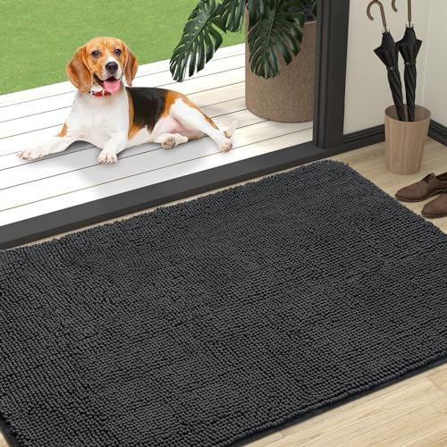 OLANLY Dog Door Mat for Muddy Paws 47x32, Super Absorbent Chenille Mud Mat by OLANLY