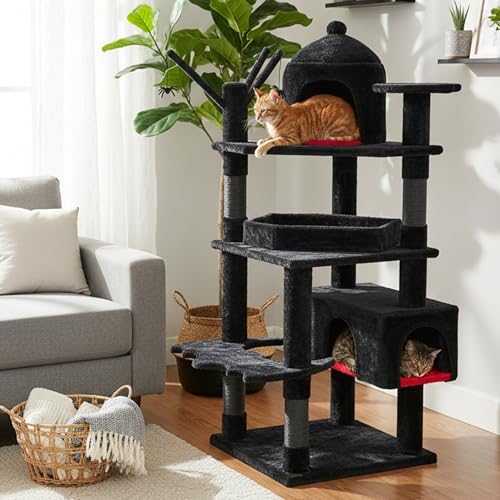 BEWISHOME Heavy Duty Cat Tree Tower, 63 in Gothic Cat Trees - Image 4