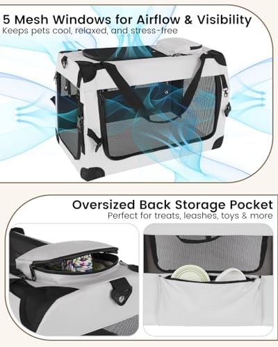 Extra Large Cat Carrier for 2 Cats, Soft-Sided Travel Carrier - Image 4