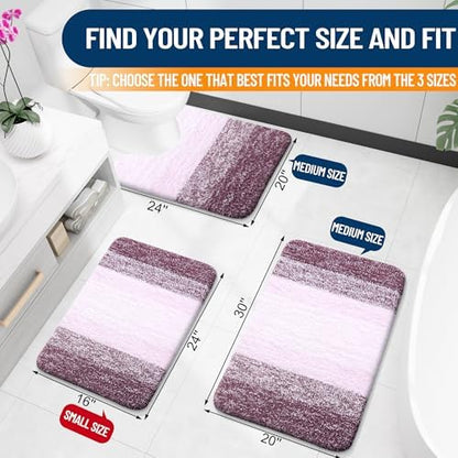 OLANLY Bathroom Runner Rug 70x20, Extra Soft Absorbent Microfiber Bath Rugs - Image 2