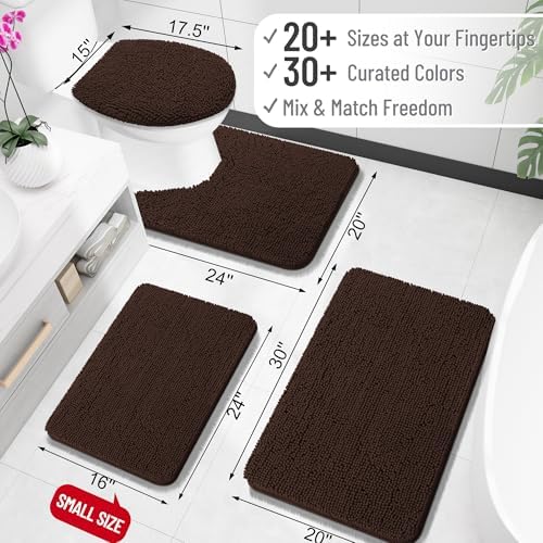OLANLY Toilet Rugs U-Shaped 24x24, Soft Absorbent Chenille Contour Rugs - Image 2