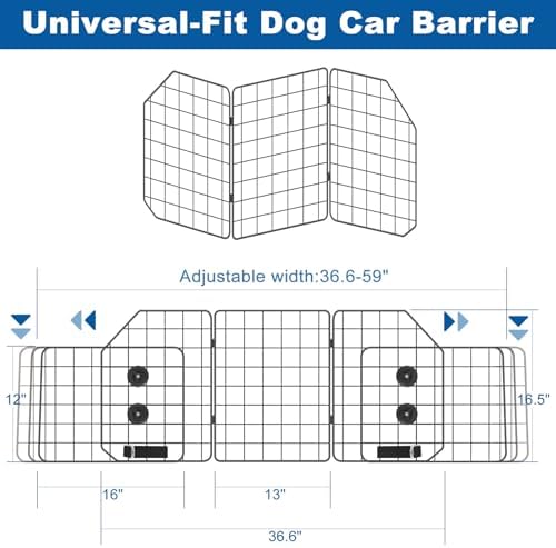 Car Dog Barrier for SUV Adjustable Heavy-Duty Steel Pet Divider Gate - Image 3