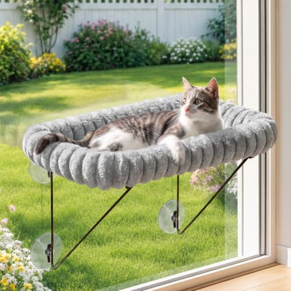Zakkart SnugCloud Cat Window Perch, 100% Metal Supported from Below by Zakkart