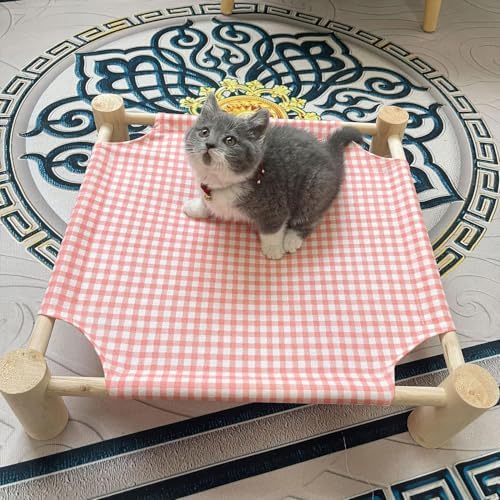 Pozico Elevated Cat & Dog Bed – Wooden Frame Pet Hammock - Image 2