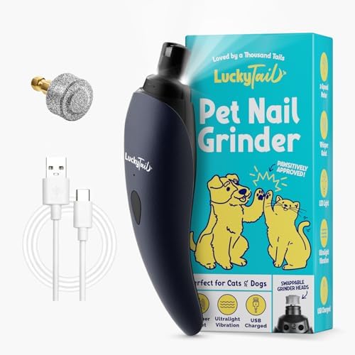 LuckyTail Dog Nail Grinder, Whisper-Quiet, Low-Vibration Trimmer by LuckyTail