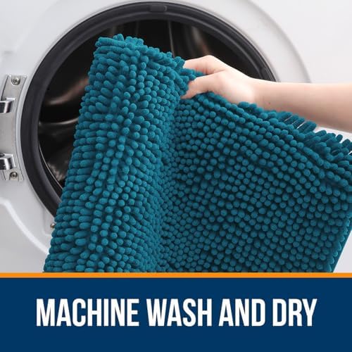 OLANLY Bathroom Runner Rugs 47x24, Extra Soft Absorbent Chenille Bath Rugs - Image 5