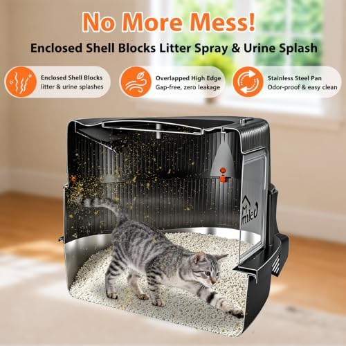 Large Enclosed Corner Cat Litter Box - Image 4
