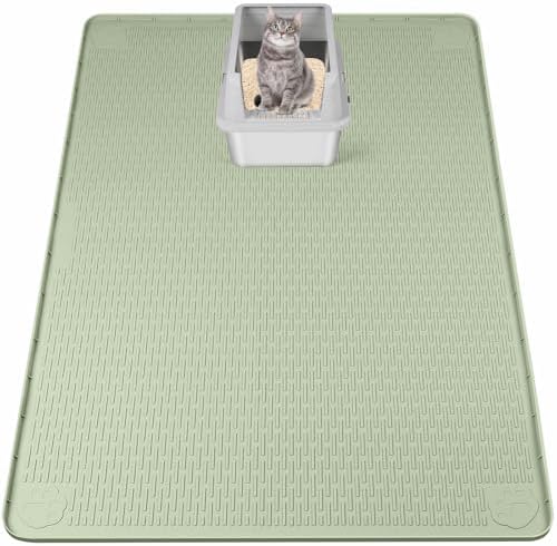 Silicone Cat Litter Mat for Litter Box 50”x35” Large Cat Mat by Bartuke