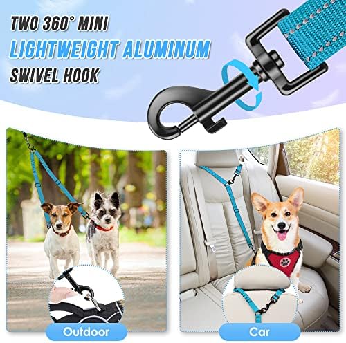 AUTOWT Double Dog Leash, No Tangle 360°Swivel Rotation Reflective Lead - Image 5