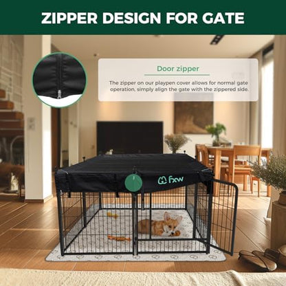 FXW Rollick Dog Playpen with Mesh Top Cover, 8 Panels - Image 3