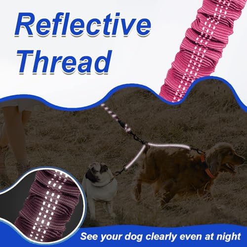 MingXpets Double Dog Leash, 360° Swivel Tangle Free Bungee Walking Training - Image 6