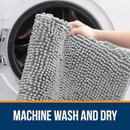 OLANLY Bathroom Runner Rugs 59x20, Extra Soft Absorbent Chenille Bath Rugs - Image 5