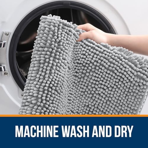 OLANLY Bathroom Runner Rugs 44x24, Extra Soft Absorbent Chenille Bath Rugs - Image 5