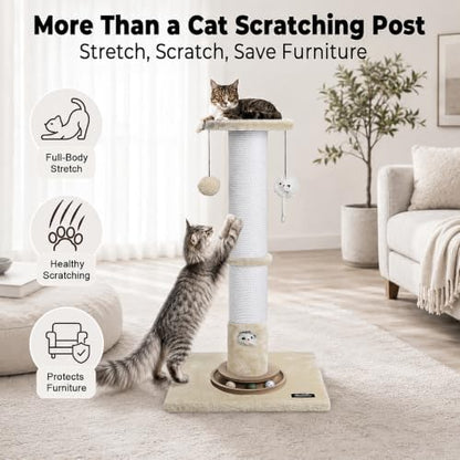 35-Inch Tall Cat Scratching Post, Stable Base - Image 3