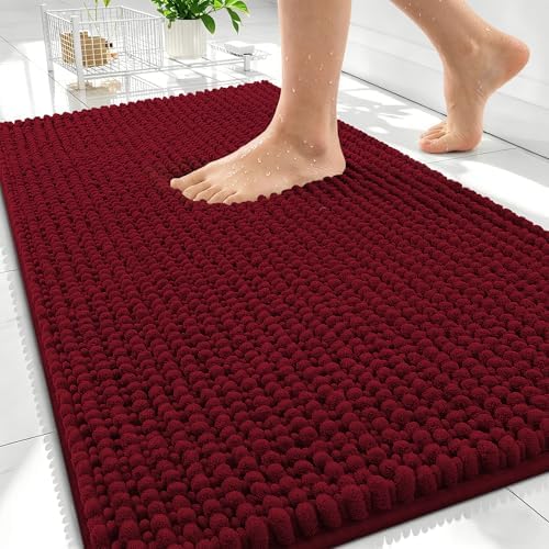 OLANLY Thick Chenille Absorbent Bathroom Rugs Mat 34x21 by OLANLY