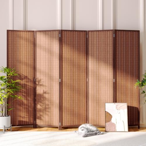 JOSTYLE 5 Panel Folding Privacy Screen 6ft Bamboo Freestanding Room Divider by Jostyle