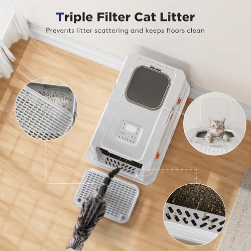 FURTIME Stainless Steel Litter Box - Image 6