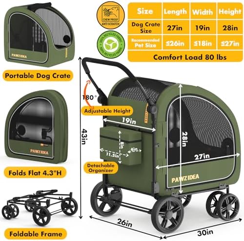 PAWZIDEA 3-in-1 Large Dog Stroller - Image 2