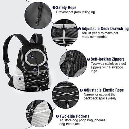 Pawaboo Pet Dog Front Carrier Backpack, Ventilated Mesh Puppy Back Pack - Image 6