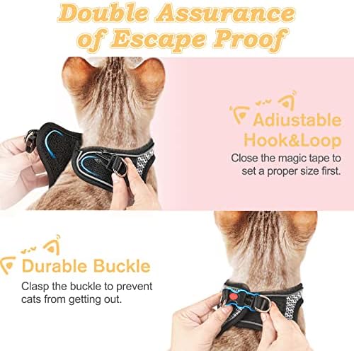 Cat Harness and Leash for Walking Escape Proof, Adjustable Kitten Vest Harness - Image 6