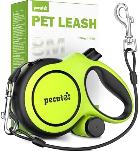 Pecute Heavy Duty Retractable Dog Leash 26ft by pecute