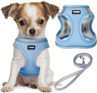 No Pull Dog Puppy Harness and Leash Set Reflective Mesh Vest Small by YIMEIS