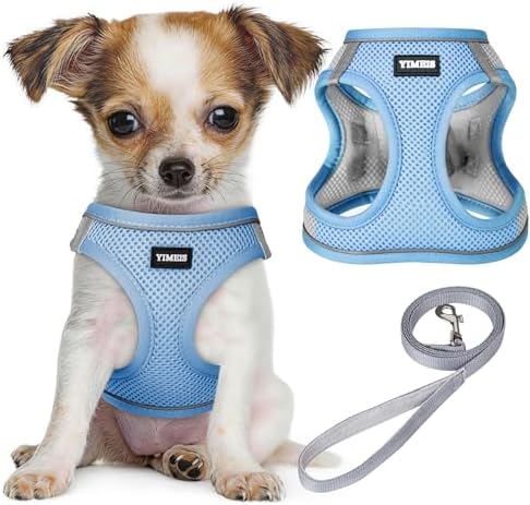 No Pull Dog Puppy Harness and Leash Set Reflective Mesh Vest X-Small by YIMEIS