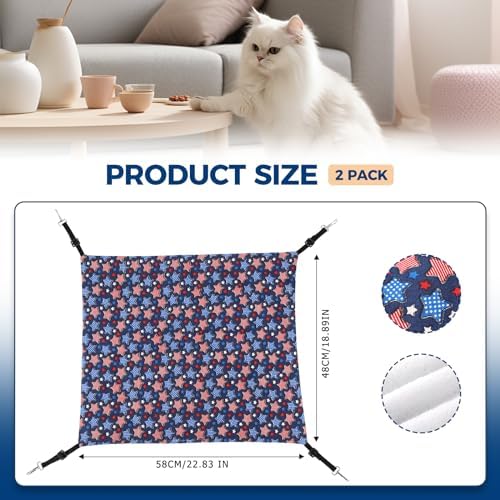 Admaison Cat Hammock for Cage Hanging Reversible 2Pack, Pet Hammock Bed - Image 3