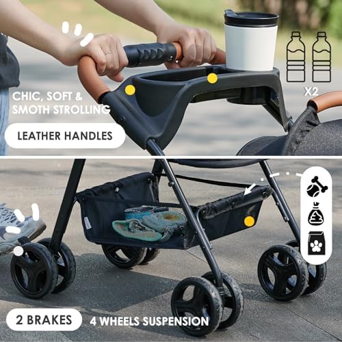 Zoosky 3 in 1 Dog Stroller, Folding Pet Stroller w/Removable Carrier - Image 6